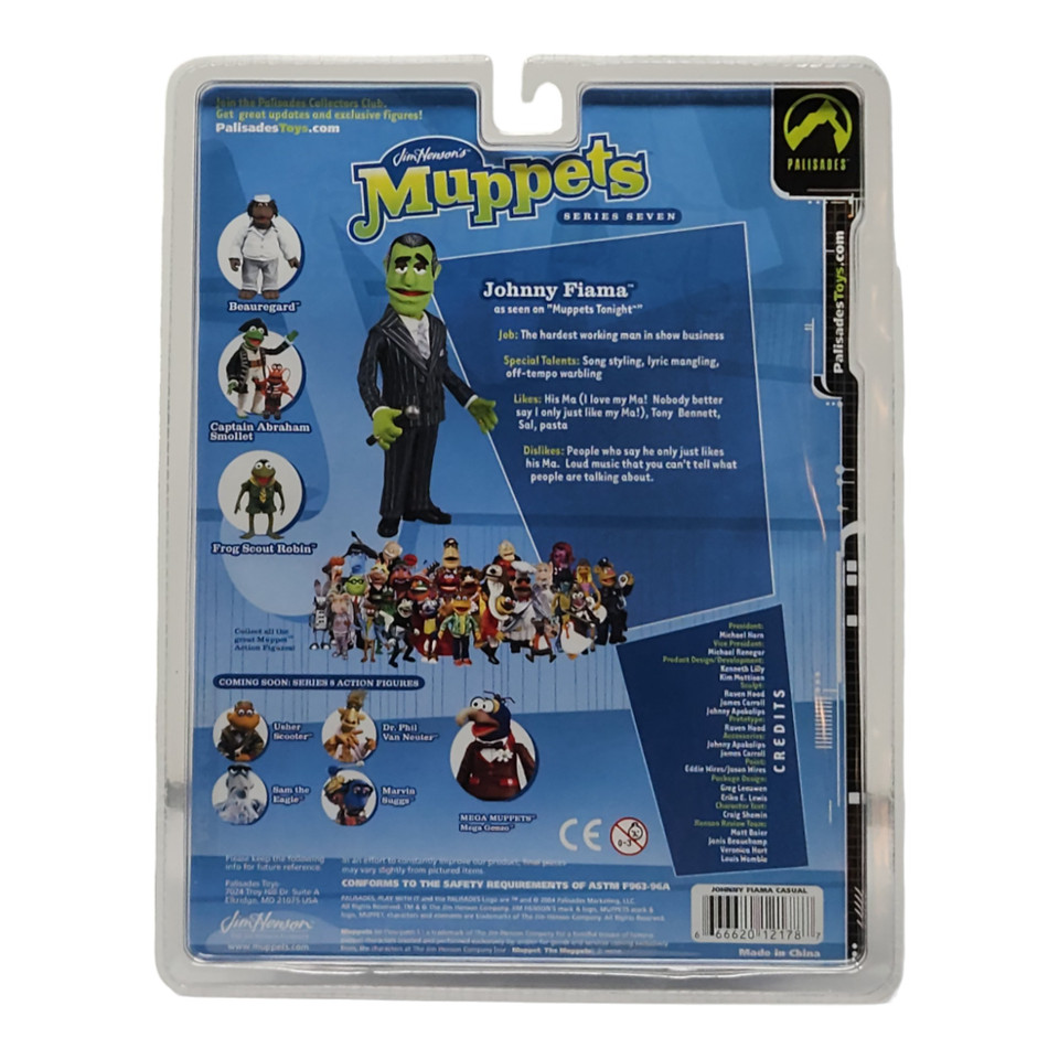 Palisades Muppets Series 7 Casual Suit Johnny Fiama Action Figure - Collectible Everyday Muppet in Classic Attire