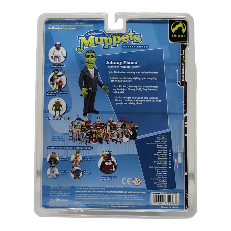 Palisades Muppets Series 7 Signature Suit Johnny Fiama Action Figure - Collectible Muppet Icon in Elegant Attire