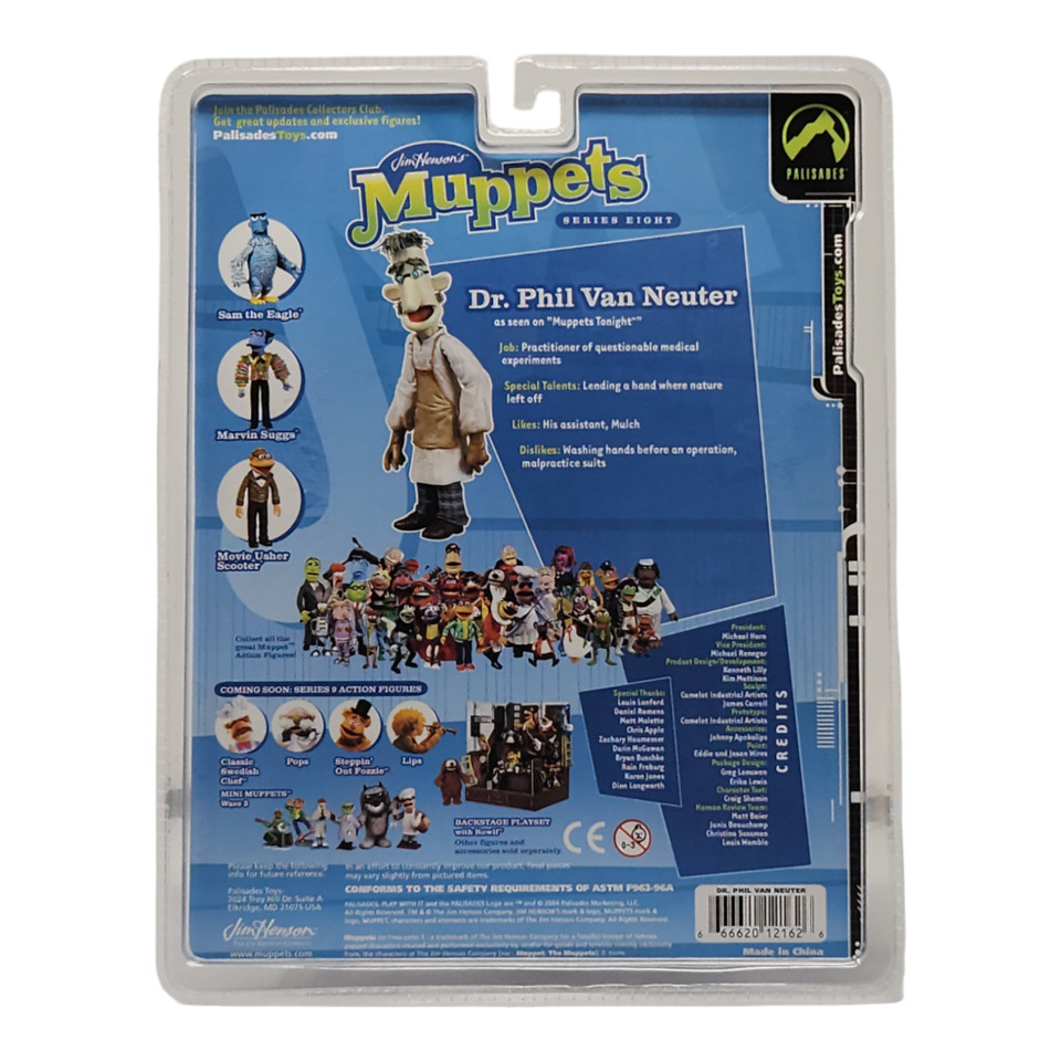 Palisades Muppets Series 8 Dr. Phil Van Neuter Action Figure - Collectible Mad Scientist Muppet