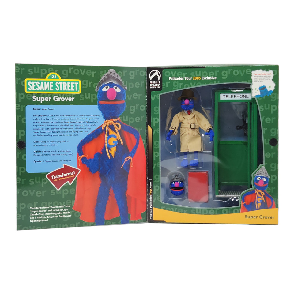 Limited Edition Palisades Sesame Street Super Grover Action Figure - 2005 Exclusive Collectible