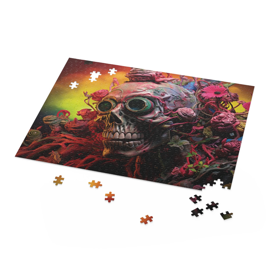 Floral Skull Fusion Jigsaw Puzzle