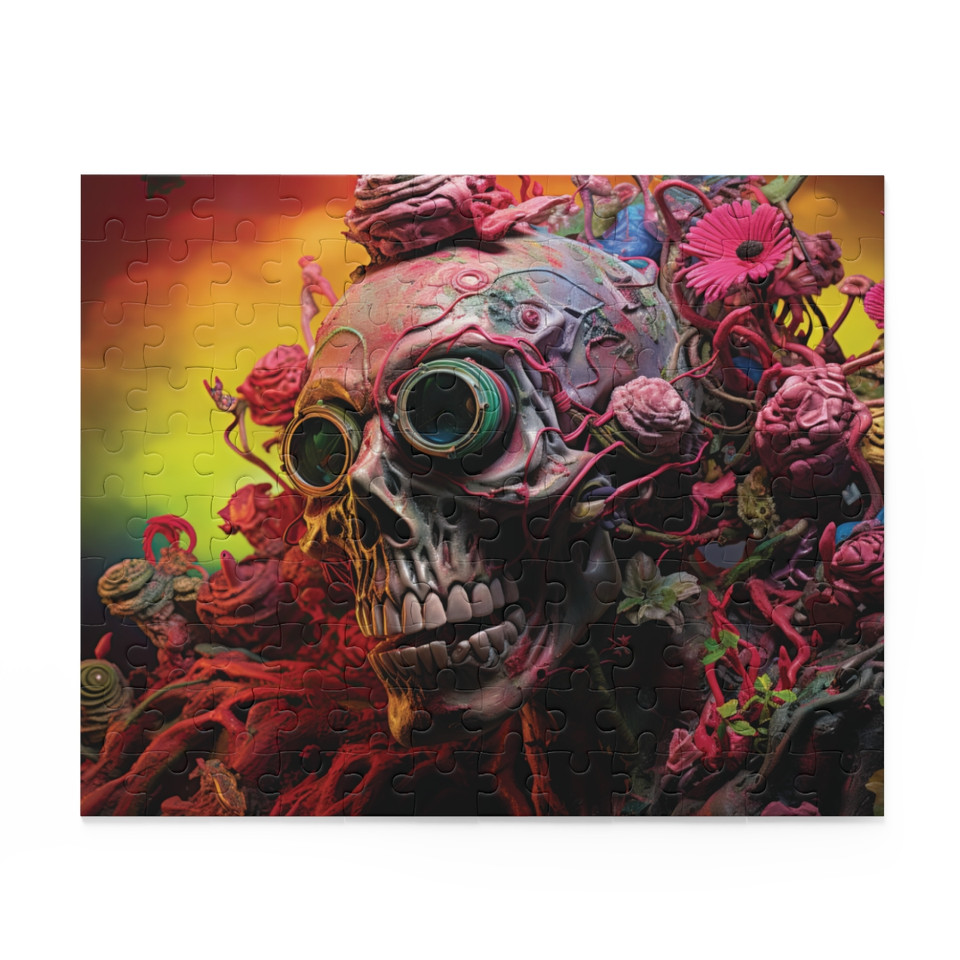 Floral Skull Fusion Jigsaw Puzzle