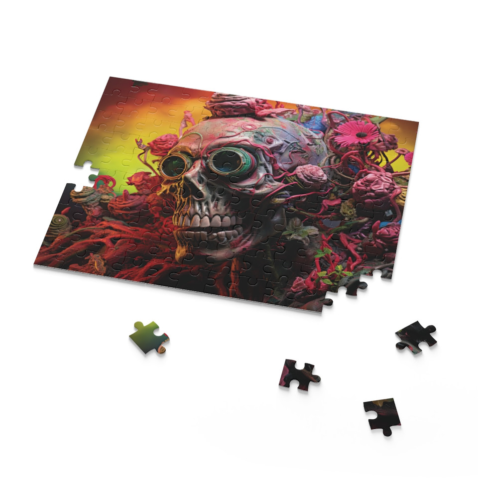 Floral Skull Fusion Jigsaw Puzzle