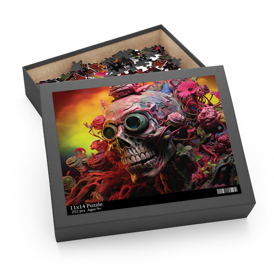 Floral Skull Fusion Jigsaw Puzzle