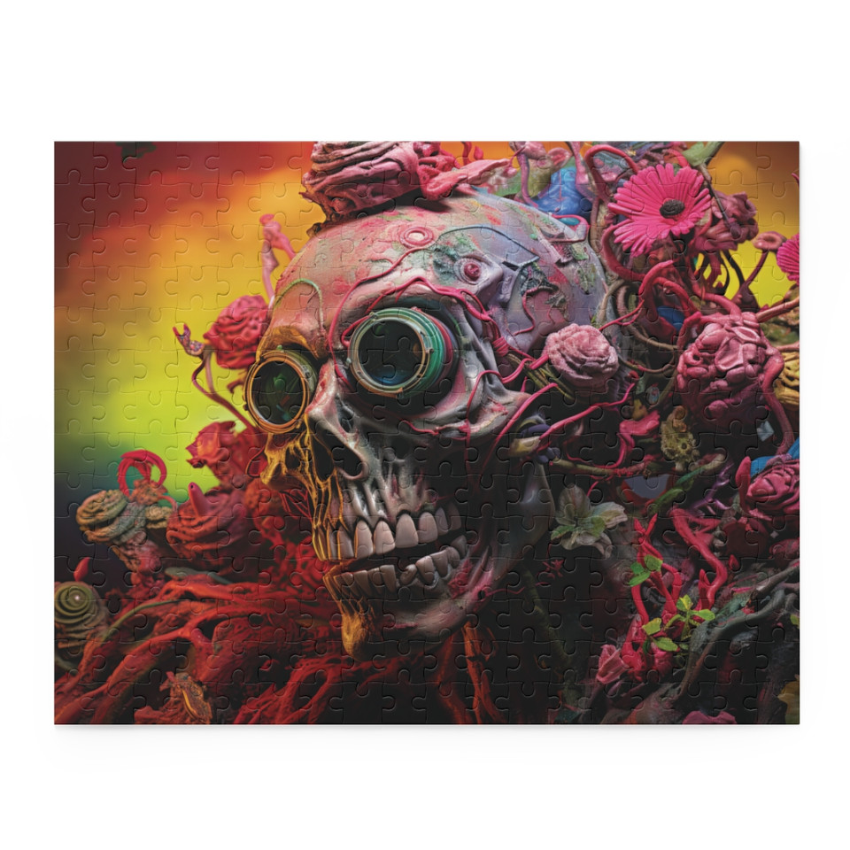 Floral Skull Fusion Jigsaw Puzzle