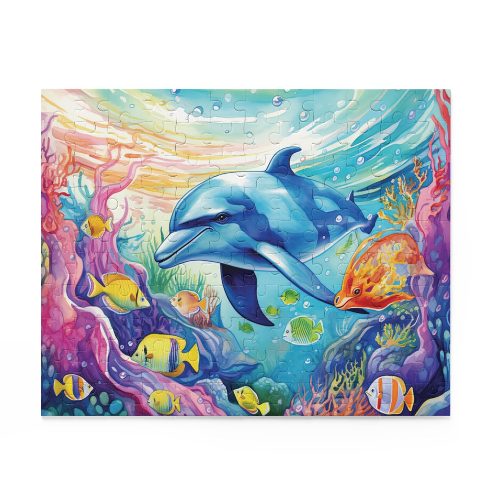 Dolphin Dreamscape Jigsaw: A Vibrant Watercolor Fantasy