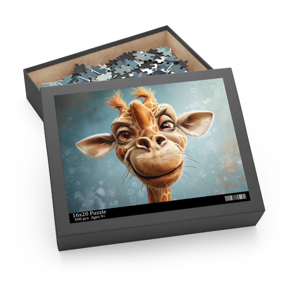 Giraffe Gaze: Hyperreal Harmony Puzzle
