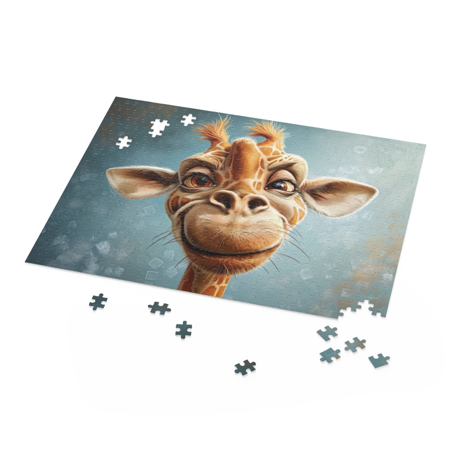 Giraffe Gaze: Hyperreal Harmony Puzzle