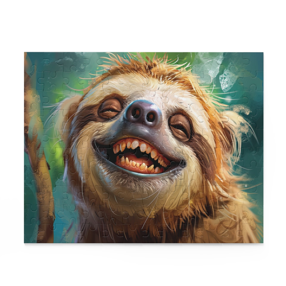 Joyful Sloth Laughter: Hyper-Detailed Miniaturecore Jigsaw Puzzle