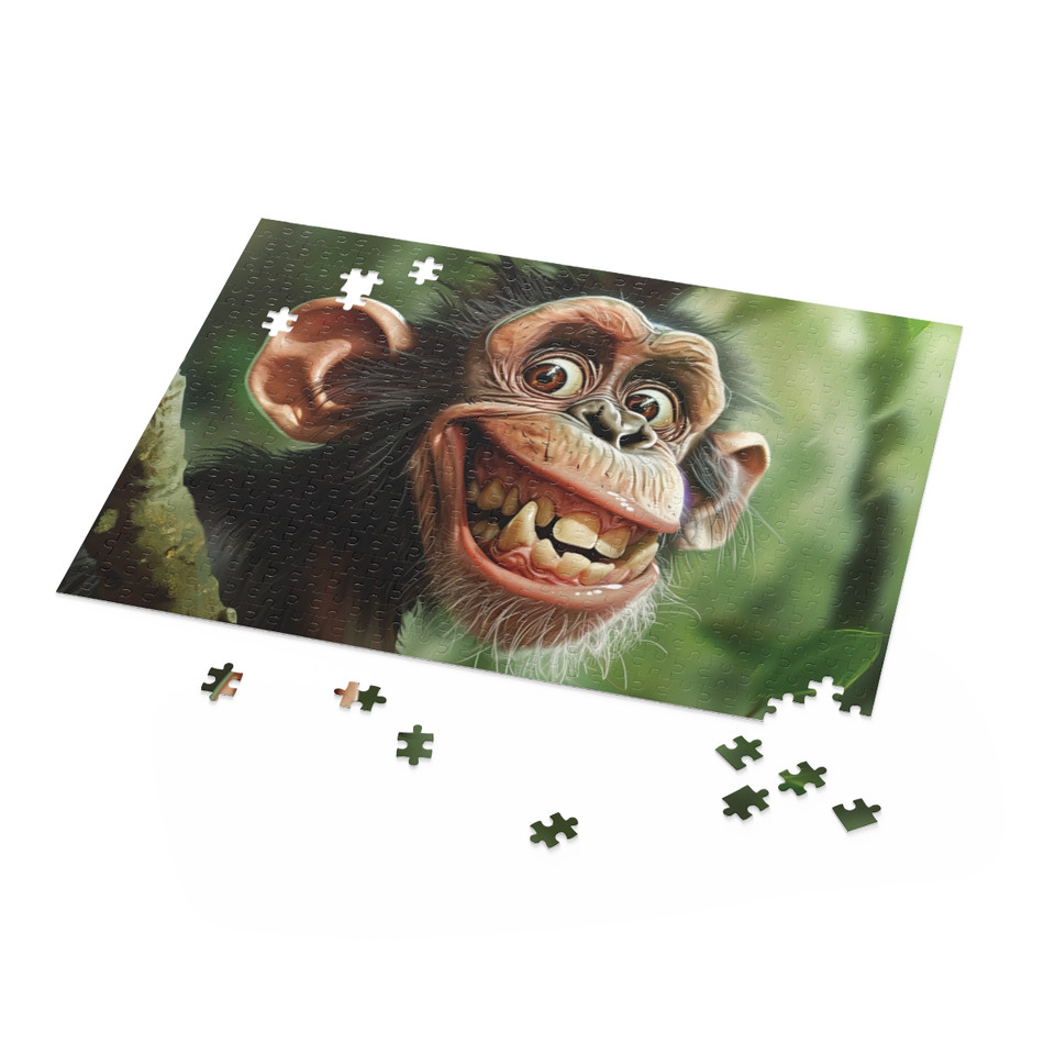 PrimatePalette Jigsaw: Whimsical Chimpanzee Portrait Puzzle