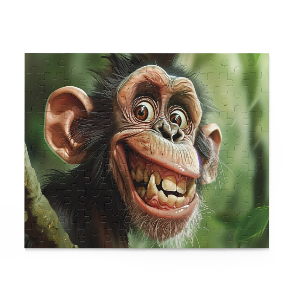 PrimatePalette Jigsaw: Whimsical Chimpanzee Portrait Puzzle