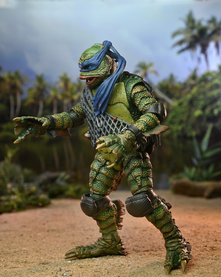 NECA Ultimate Leonardo as Creature from the Black Lagoon 7-Inch Scale Figure in the Universal Monsters x Teenage Mutant Ninja Turtles Collection