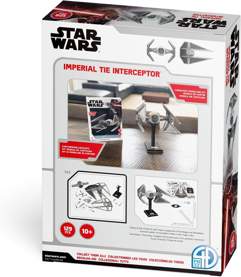 4D Cityscape Star Wars 3D Paper Model Kits - Imperial Tie Interceptor