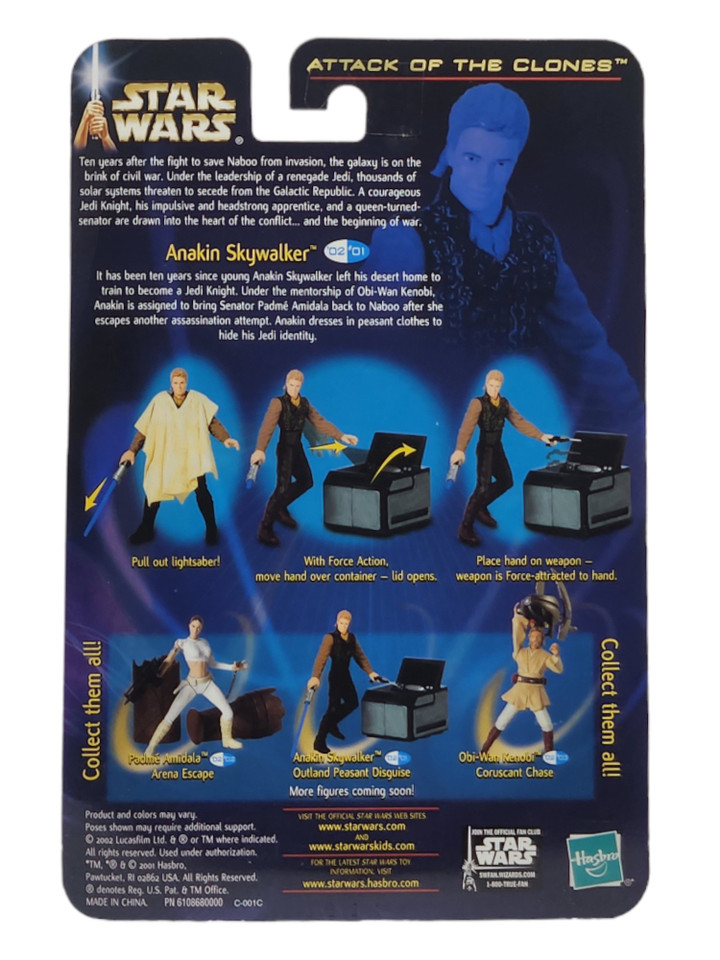 Hasbro Star Wars Attack Of The Clones Anakin Skywalker Action Figure Hasbro Star Wars Attack Of The Clones Anakin Skywalker Action Figure