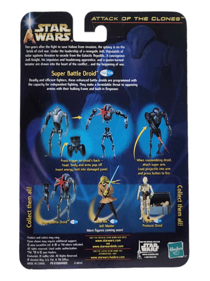 Hasbro Star Wars Attack of the Clones Super Battle Droid Action Figure Hasbro Star Wars Attack of the Clones Super Battle Droid Action Figure