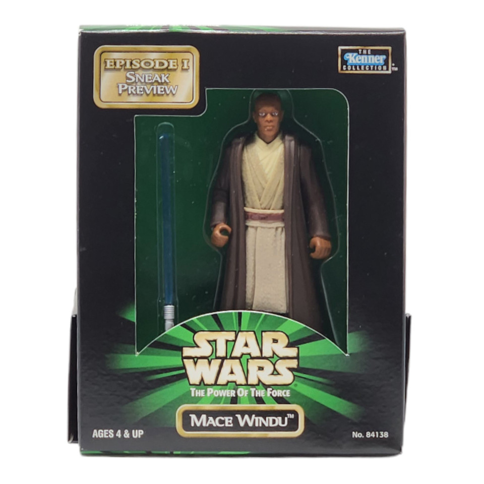Kenner Star Wars Episode 1 Sneak Preview Mace Windu Action Figure Kenner Star Wars Episode 1 Sneak Preview Mace Windu Action Figure