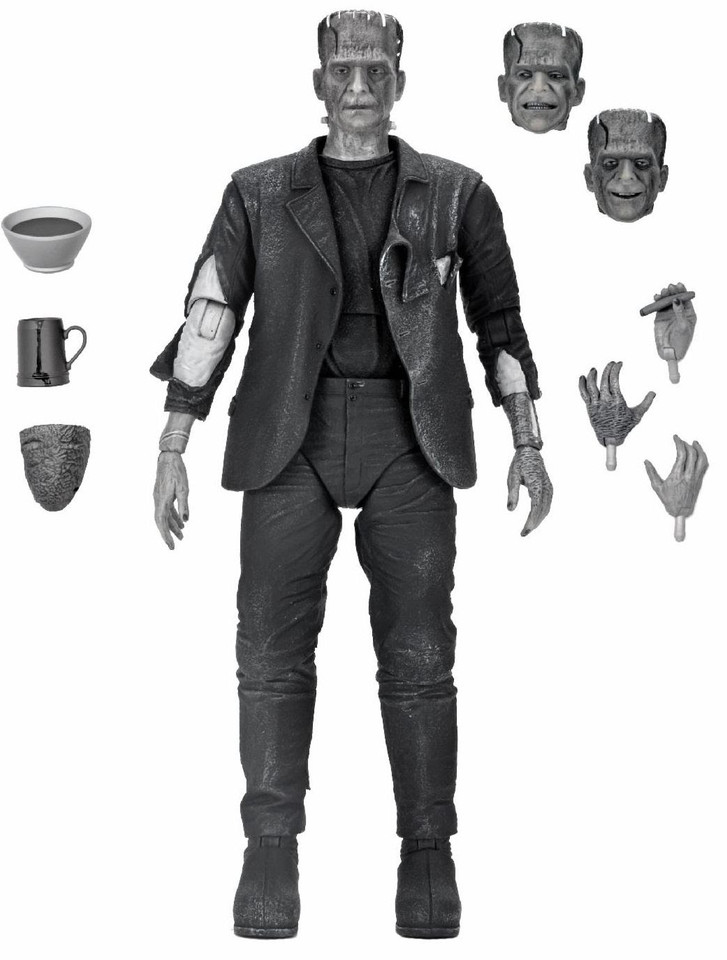 NECA Universal Monsters Ultimate Bride of Frankenstein Frankenstein's Monster B&W Version 7-Inch Scale Action Figure