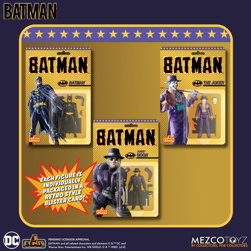 Mezco Toyz Batman 1989 5 Points Action Figure Set of 3: Batman