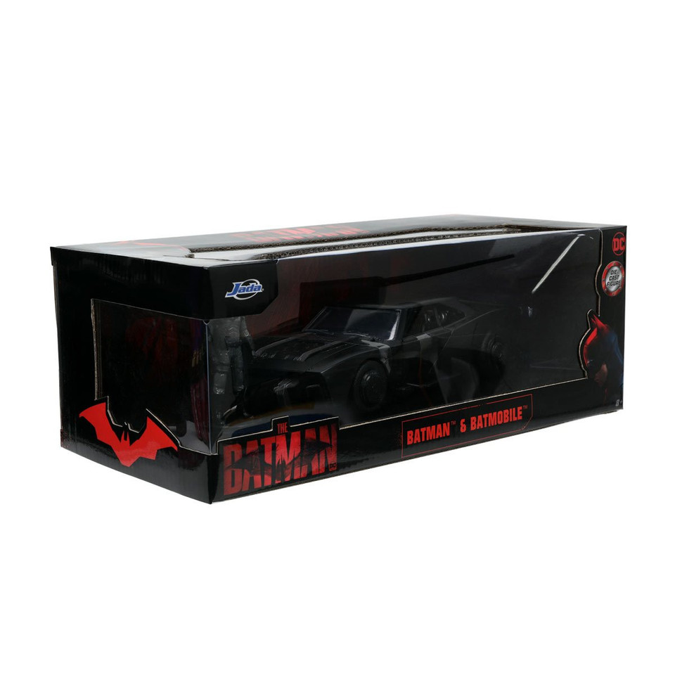 The Batman 2021 Batmobile 1:24 Scale Die-Cast Metal Vehicle with Figure