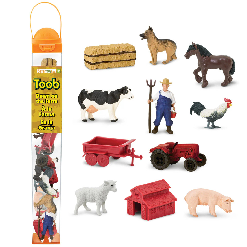 Down on the Farm TOOB® – Mini Farm Animal & Equipment Figure Set