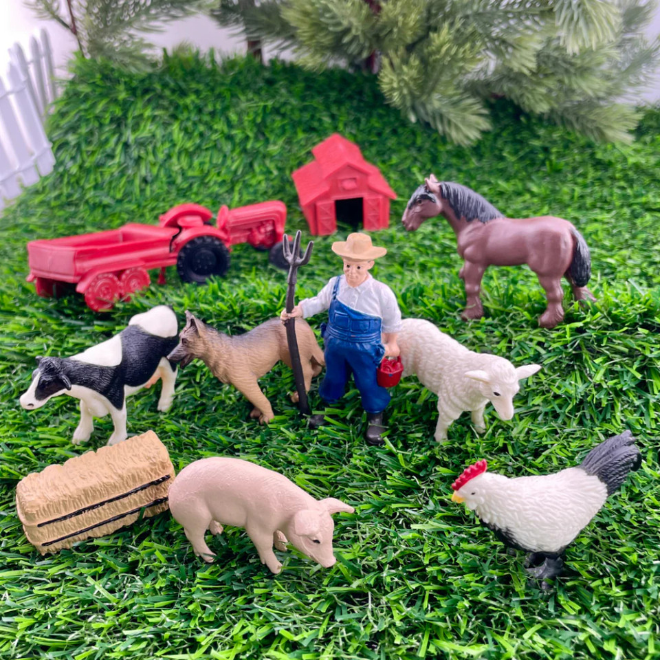 Down on the Farm TOOB® – Mini Farm Animal & Equipment Figure Set