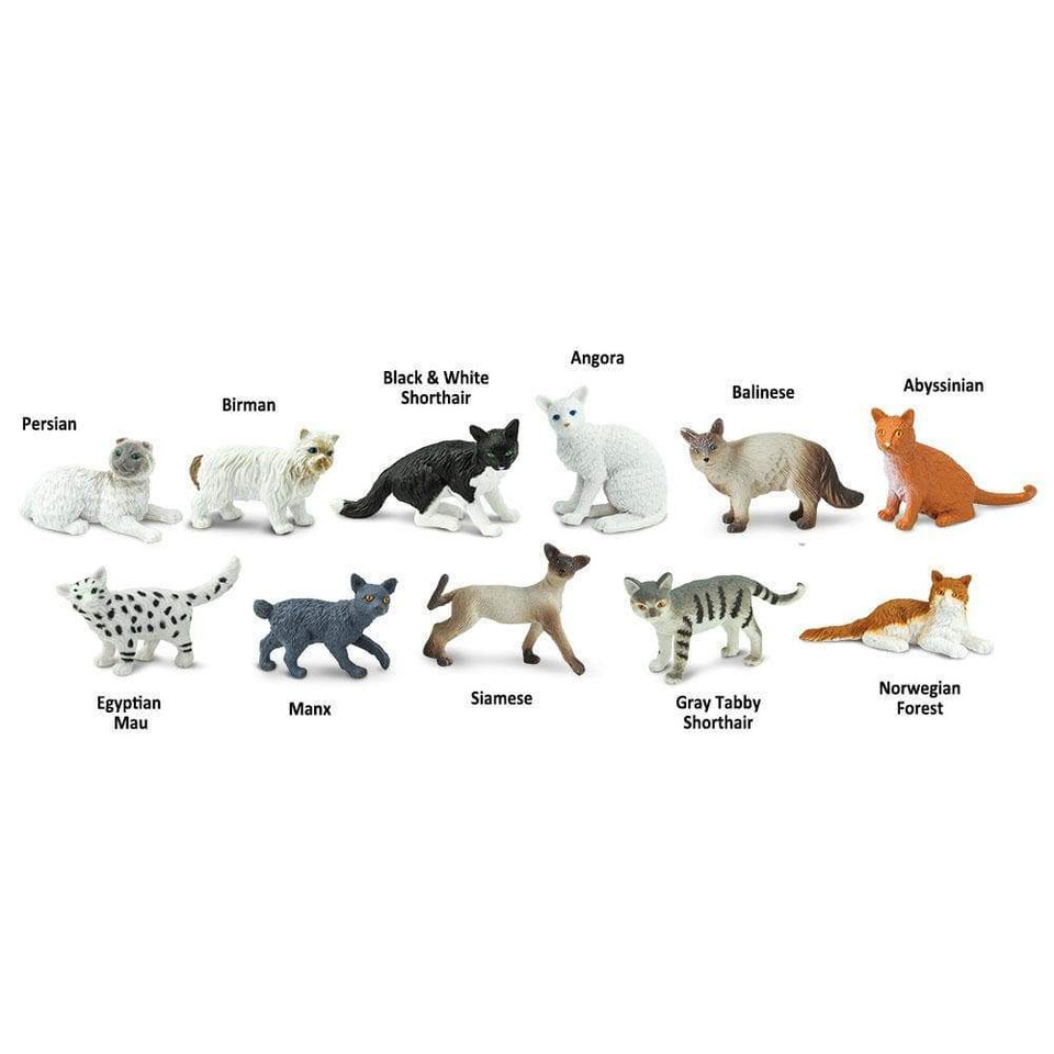 Domestic Cats TOOB® – Mini Cat Breed Figure Set