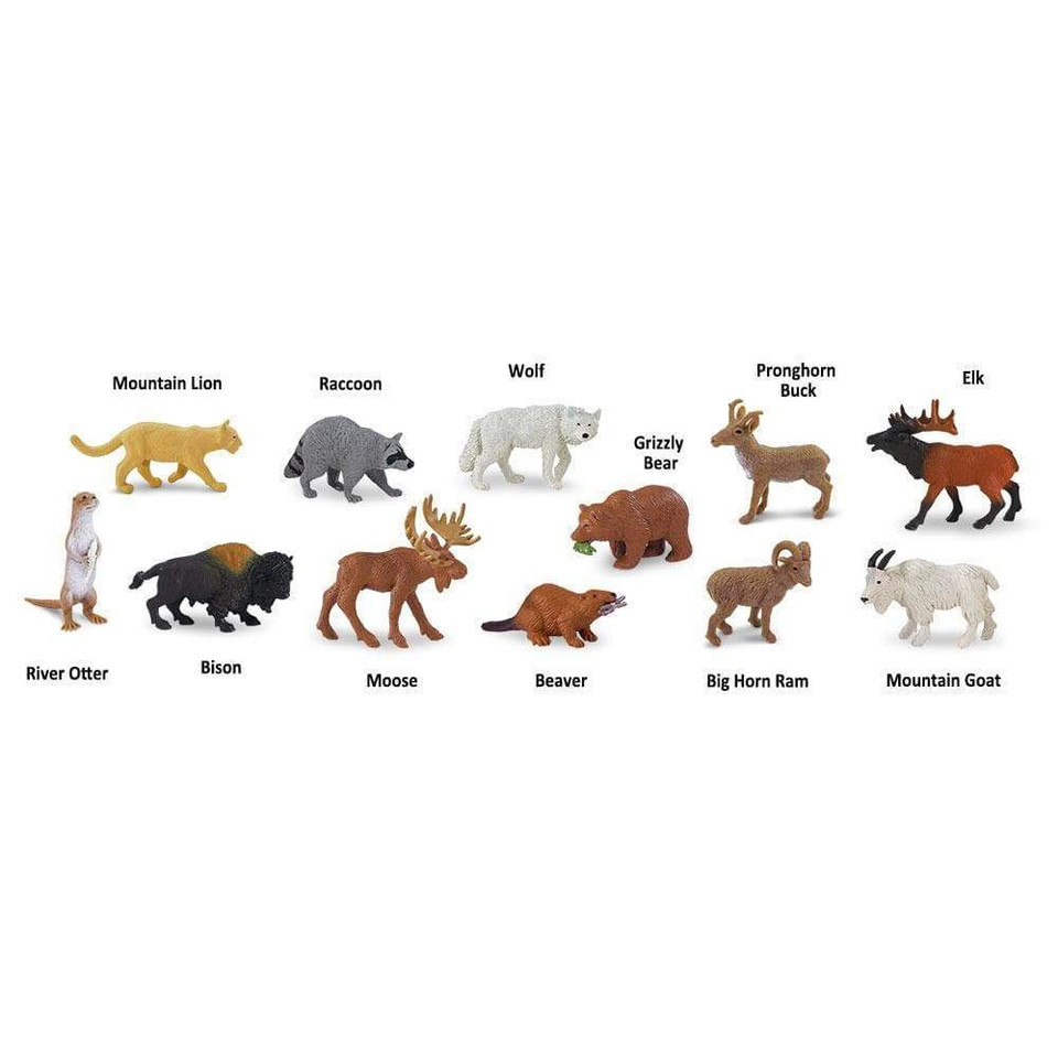 North American Wildlife TOOB® – Mini Wild Animal Figure Set