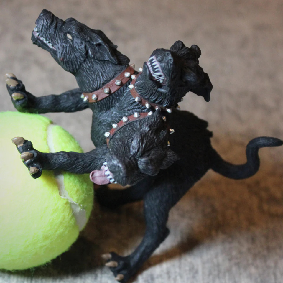 Cerberus Three-Headed Guardian Figure – Mythological Monster Toy
