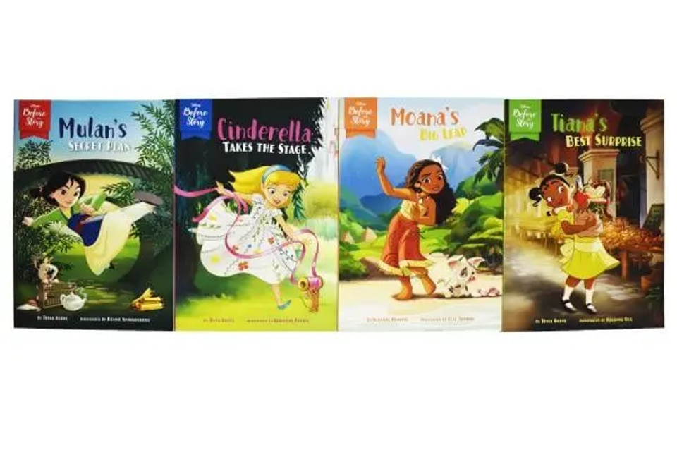 Disney Before the Story Chapter Book Collection (Tiana's Big Surprise / Moana's Big Leap / Cinderella Takes the Stage / Mulan's Secret Plan)