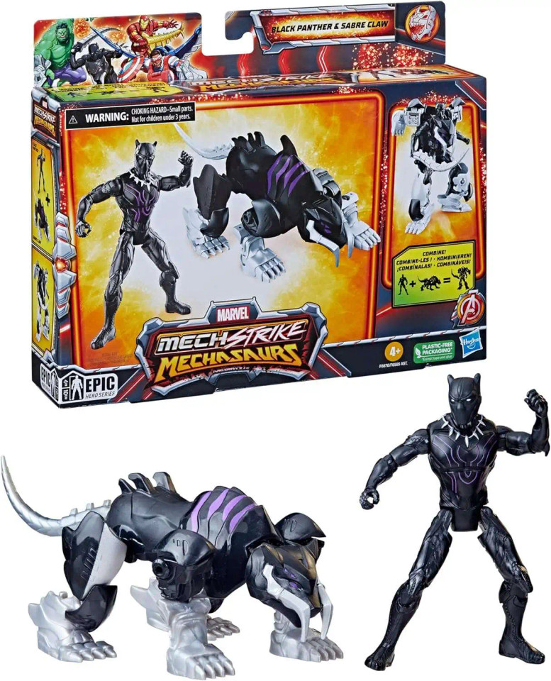 Marvel Mechasaurs Mech Strike Black Panther & Sabre Claw Marvel Mechasaurs Mech Strike Black Panther & Sabre Claw