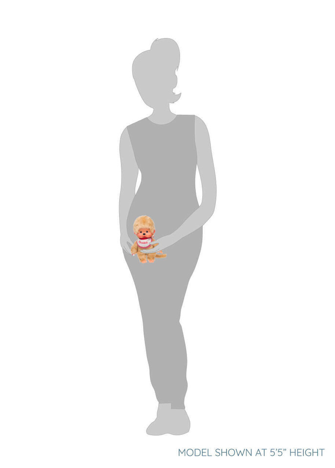 Monchhichi Beige Boy With Bib - Red/White