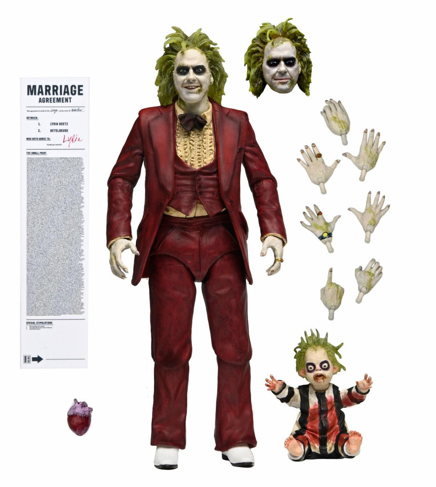 NECA Beetlejuice Ultimate Red Wedding Tuxedo Beetlejuice 7-Inch Scale Action Figure