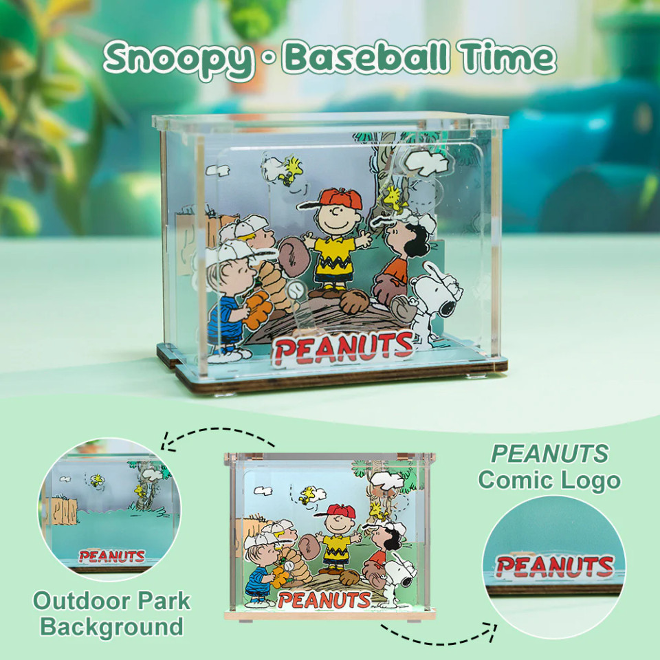 Puremind Peanuts Snoopy Mini Scene Baseball Time Wooden Puzzle Puremind Peanuts Snoopy Mini Scene Baseball Time Wooden Puzzle