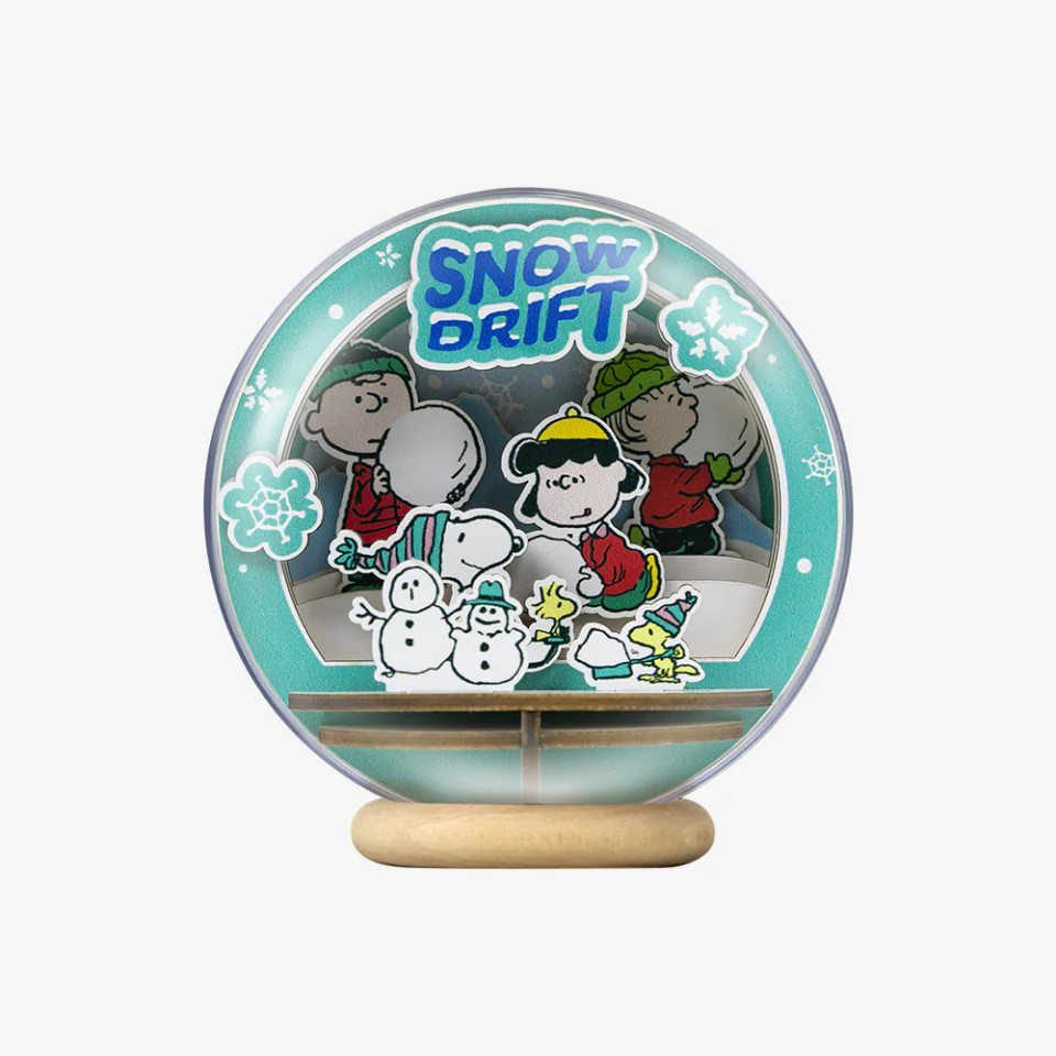Puremind Peanuts Snoopy Snow Drift Wooden Crystal Ball