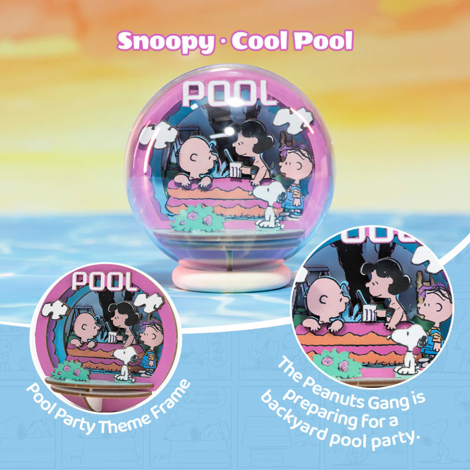 Puremind Peanuts Snoopy Cool Pool Wooden Crystal Ball