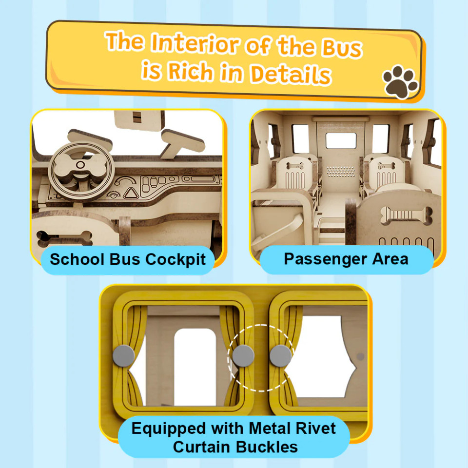 Puremind Peanuts Snoopy School Bus