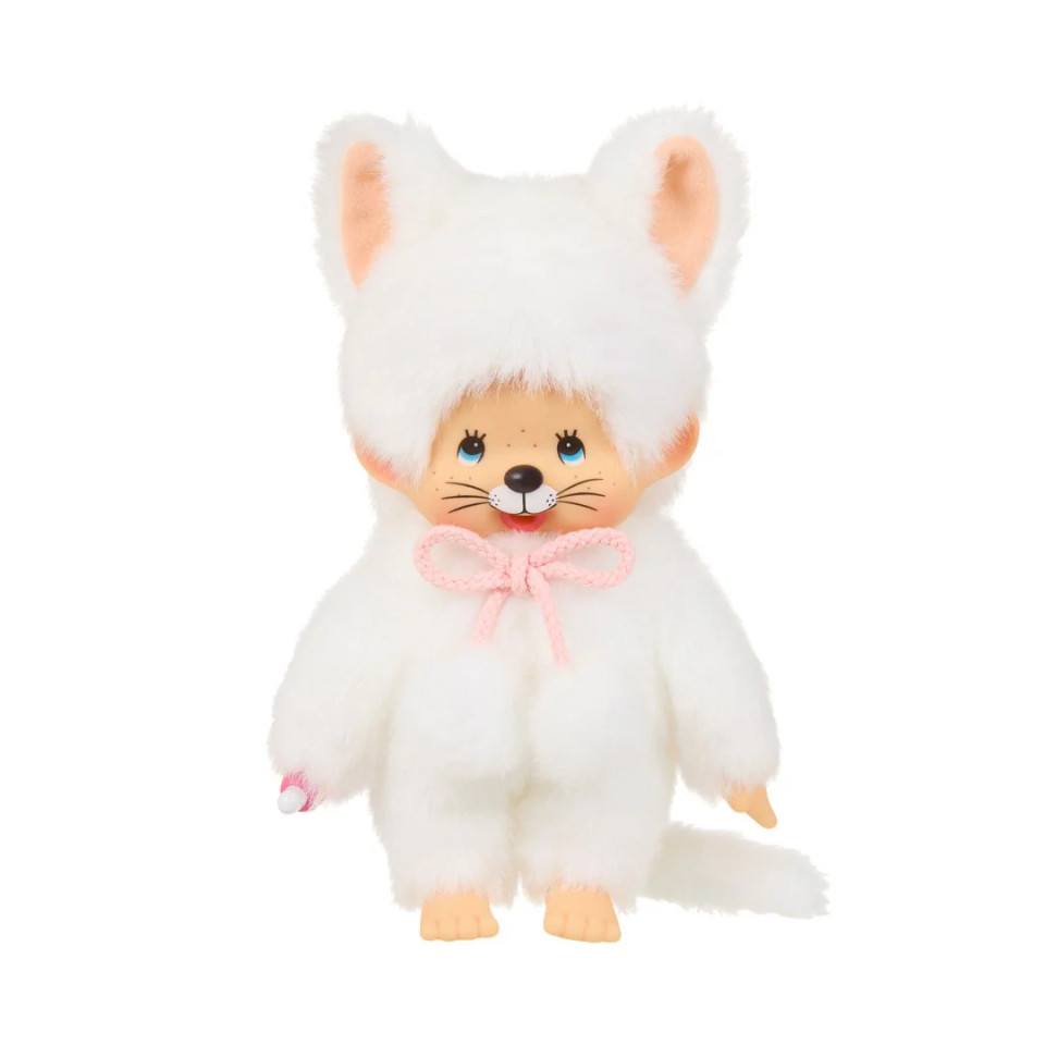 Monchhichi Girl as White Cat Plush Doll