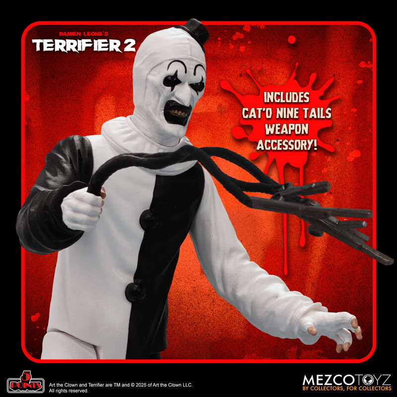 [PRE-ORDER] Mezco Toyz Terrifier 2 5 Points Art the Clown & Little Pale Girl Action Figure Set of 2