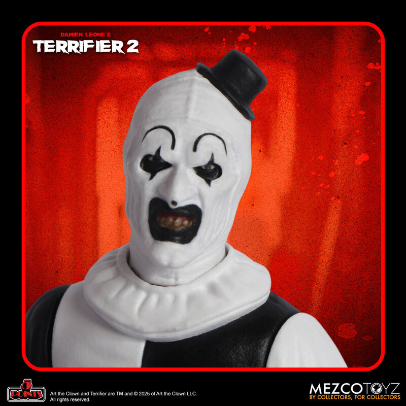 [PRE-ORDER] Mezco Toyz Terrifier 2 5 Points Art the Clown & Little Pale Girl Action Figure Set of 2