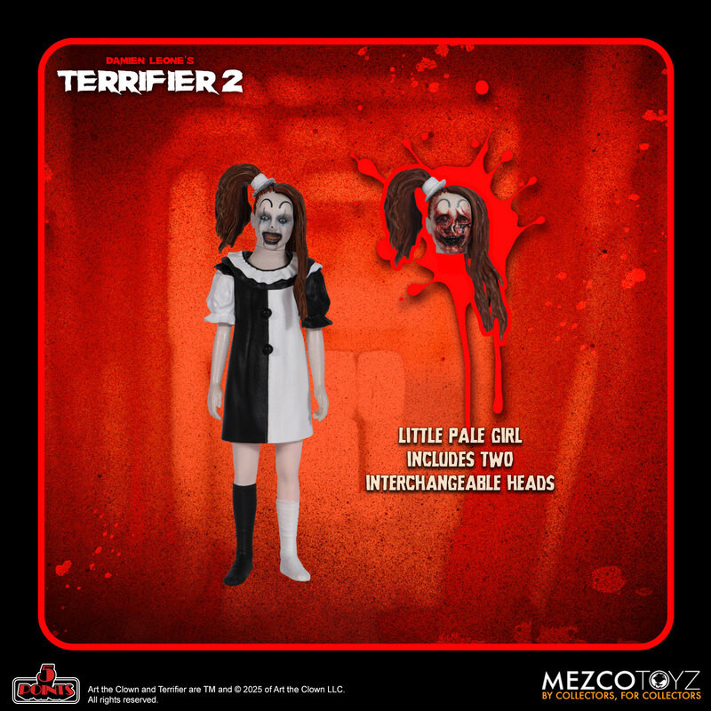 [PRE-ORDER] Mezco Toyz Terrifier 2 5 Points Art the Clown & Little Pale Girl Action Figure Set of 2
