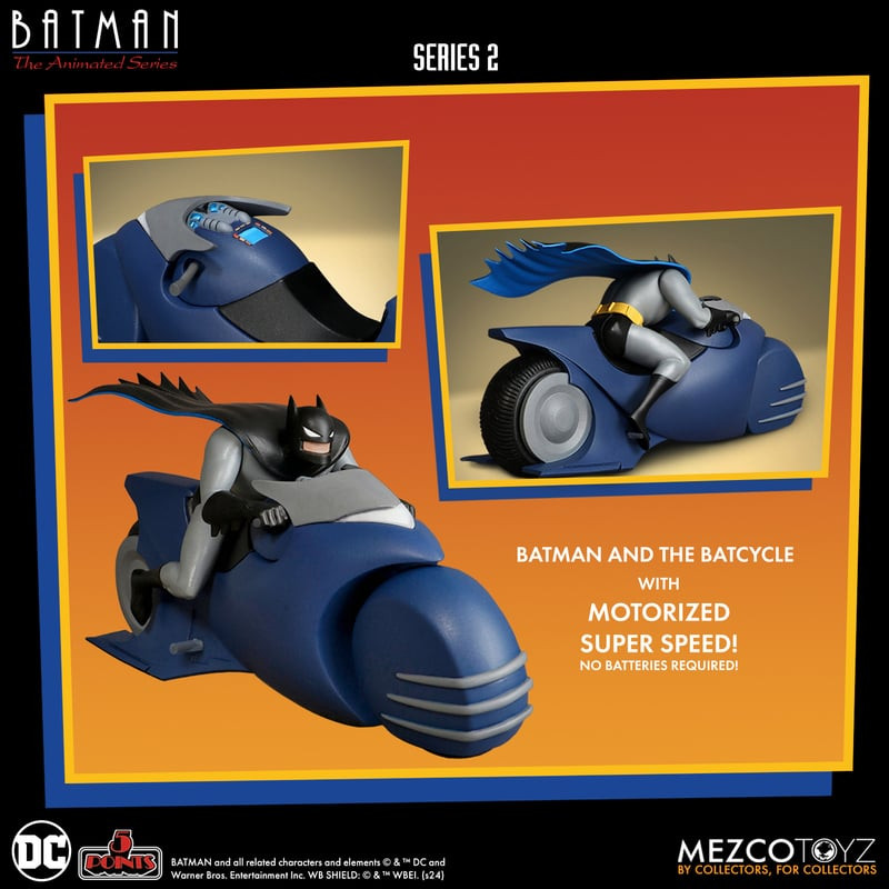 Mezco Toyz 5 Points Batman: The Animated Series Series 2 Batman & Batcycle Set