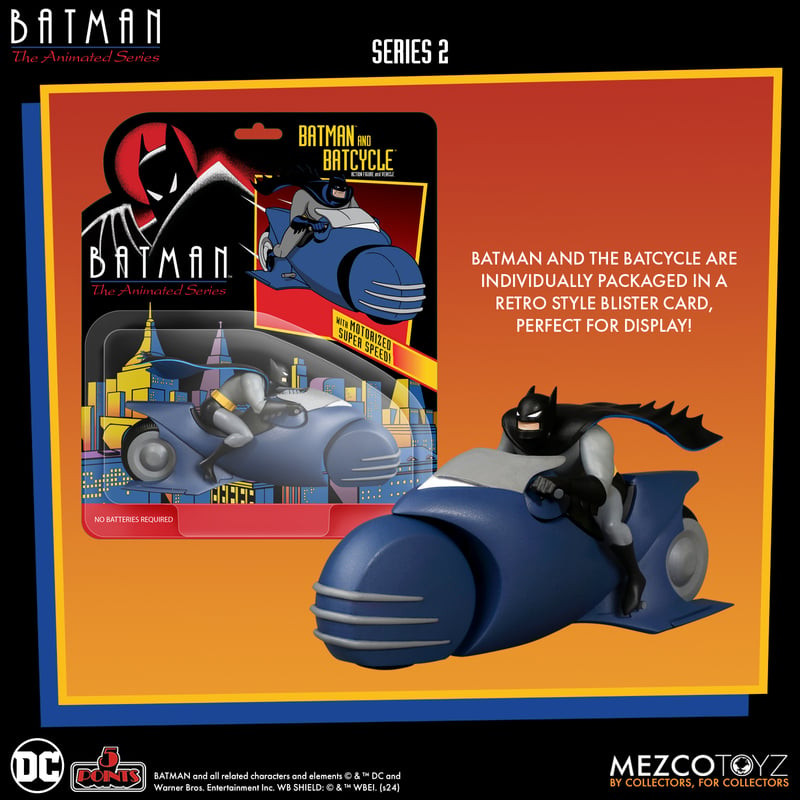 Mezco Toyz 5 Points Batman: The Animated Series Series 2 Batman & Batcycle Set