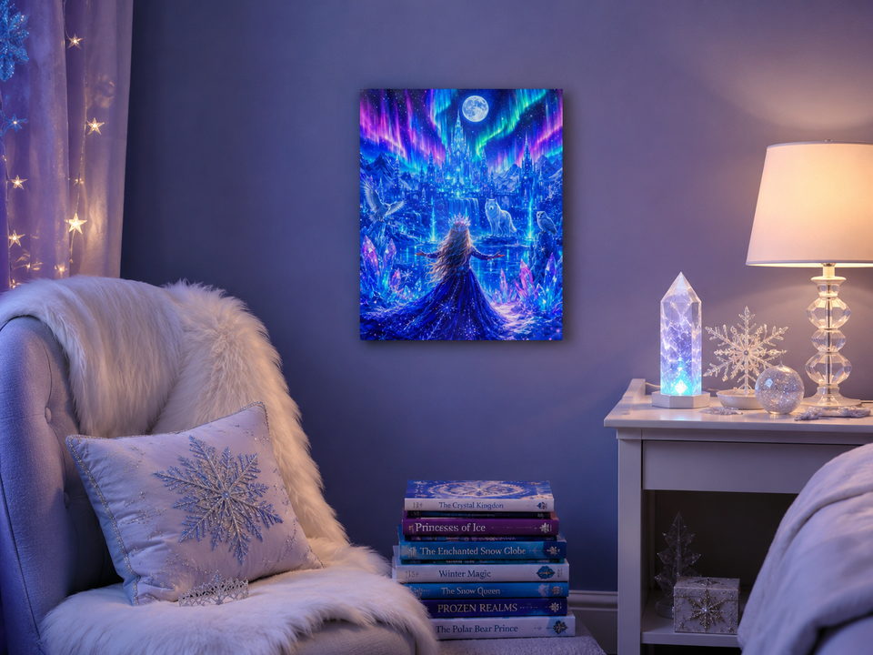 She Rules The Ice Kingdom — Girls' Fantasy Canvas Print, 11×14