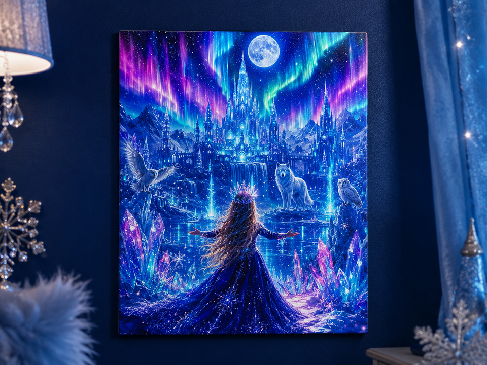 She Rules The Ice Kingdom — Girls' Fantasy Canvas Print, 11×14