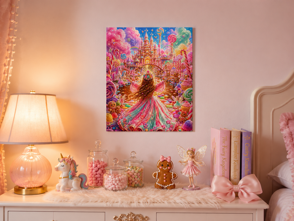 She Rules The Candy Kingdom — Girls' Fantasy Canvas Print, 11×14
