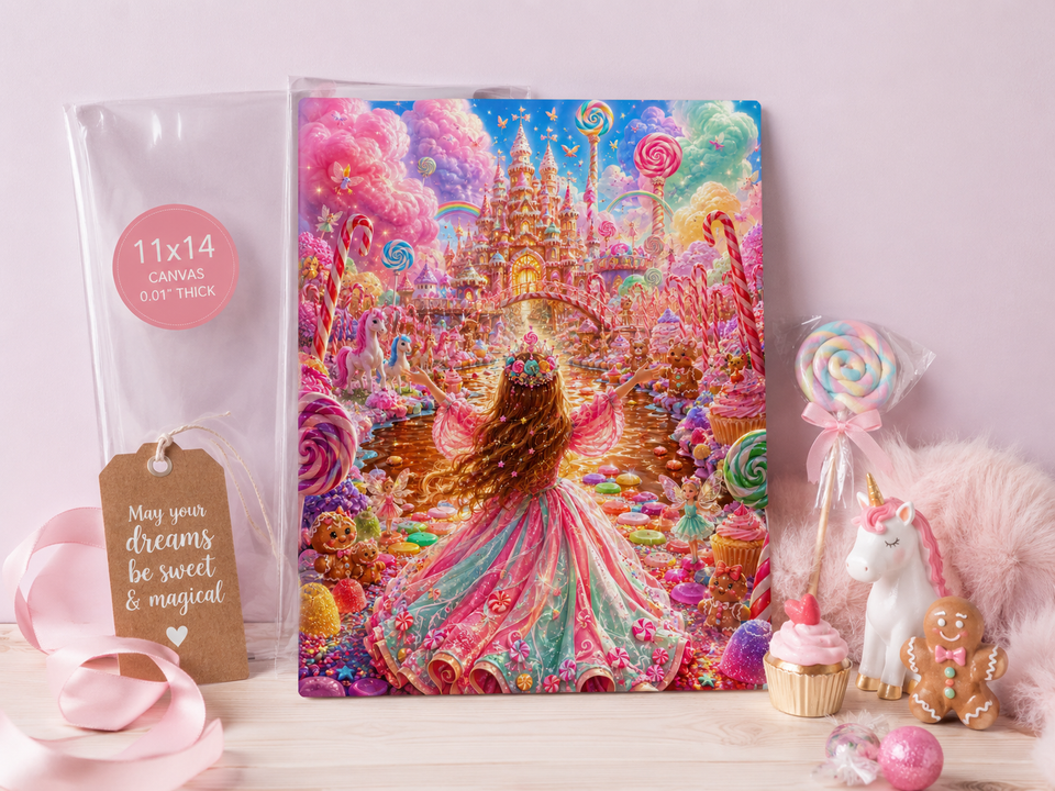 She Rules The Candy Kingdom — Girls' Fantasy Canvas Print, 11×14