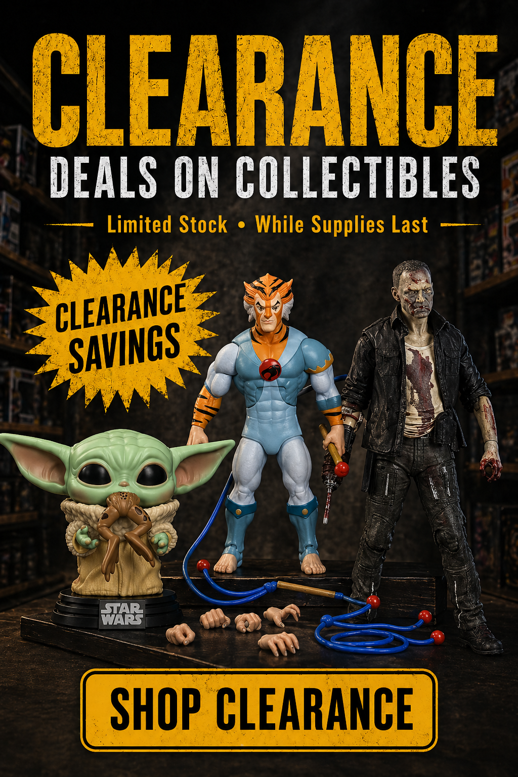 Shop clearance deals on collectible action figures and pop culture toys at Not Just Toyz