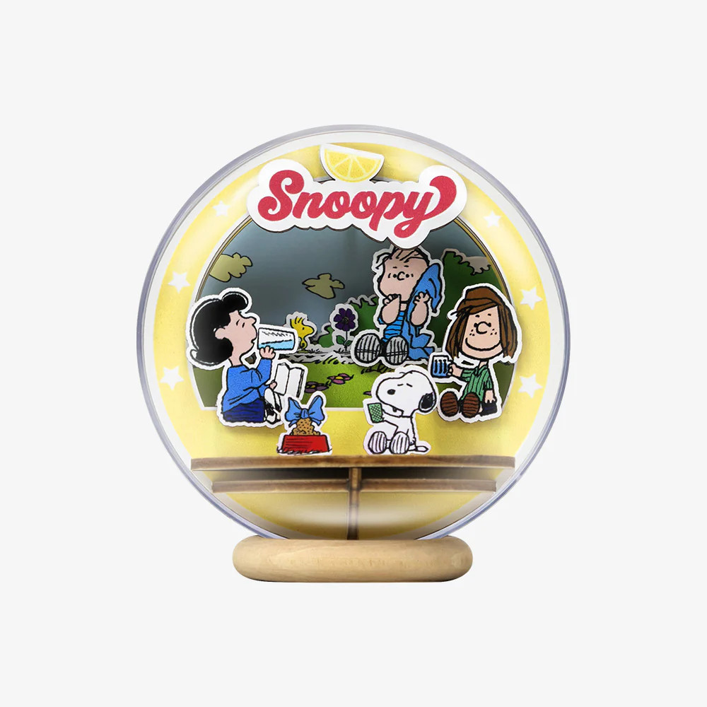 Puremind Peanuts Snoopy Picnic Party Wooden Crystal Ball