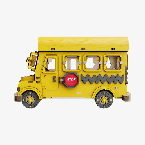 Puremind Peanuts Snoopy School Bus Collectible
