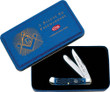 Case Knives Masonic Gift Tin - Standard Jig Blue Bone Trapper